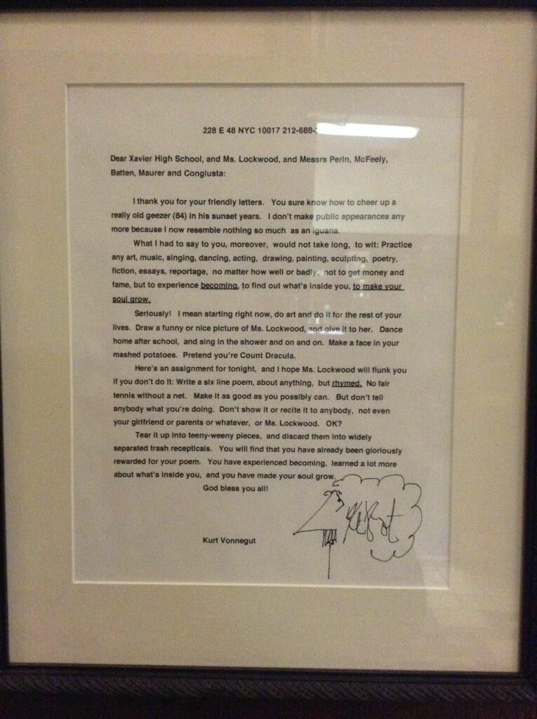 Kurt Vonnegut letter 