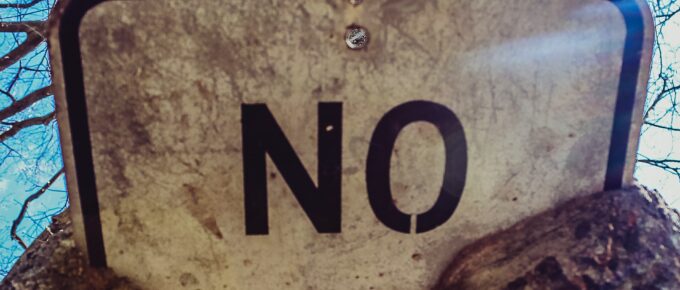 Street sign that says no