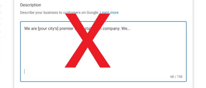 Google listing fail