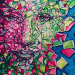 moving mosaic art of a woman's face from giphy